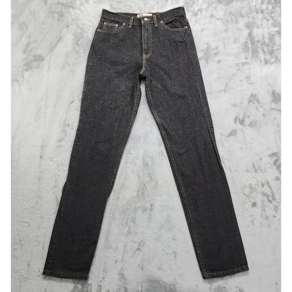 Vintage 90s Faded Glory Jean Womens 8 TALL Black Classic High Rise Slim Straight